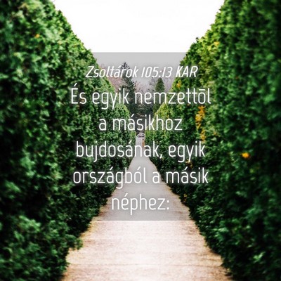 Picture 04 - Zsoltárok 105:13 KAR - És egyik nemzettõl a másikhoz bujdosának, - Bible Verse Picture