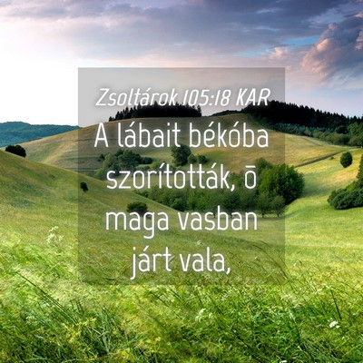 Picture 04 - Zsoltárok 105:18 KAR - A lábait békóba szorították, õ maga vasban - Bible Verse Picture