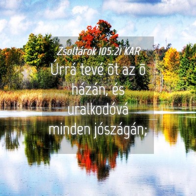 Picture 04 - Zsoltárok 105:21 KAR - Úrrá tevé õt az õ házán, és uralkodóvá - Bible Verse Picture