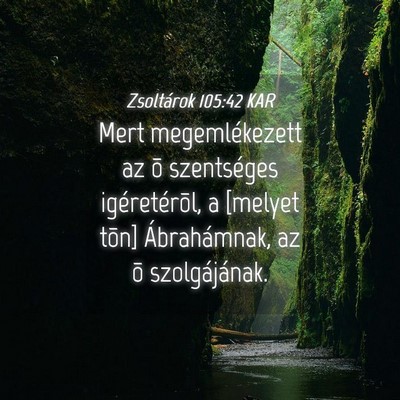 Picture 04 - Zsoltárok 105:42 KAR - Mert megemlékezett az õ szentséges - Bible Verse Picture