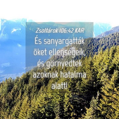 Picture 04 - Zsoltárok 106:42 KAR - És sanyargatták õket ellenségeik, és - Bible Verse Picture