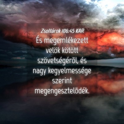 Picture 04 - Zsoltárok 106:45 KAR - És megemlékezett velök kötött - Bible Verse Picture