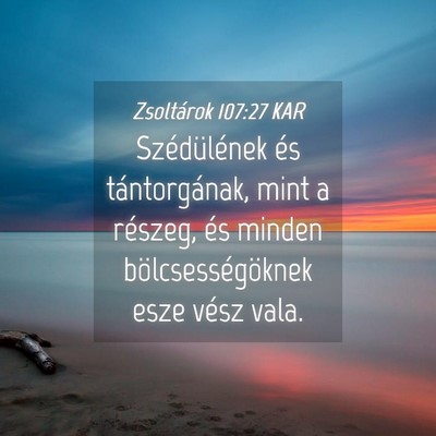 Picture 04 - Zsoltárok 107:27 KAR - Szédülének és tántorgának, mint a részeg, - Bible Verse Picture