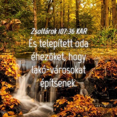 Picture 04 - Zsoltárok 107:36 KAR - És telepített oda éhezõket, hogy - Bible Verse Picture