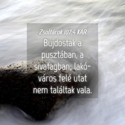 Picture 04 - Zsoltárok 107:4 KAR - Bujdostak a pusztában, a sivatagban; - Bible Verse Picture