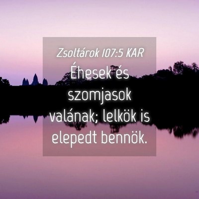 Picture 04 - Zsoltárok 107:5 KAR - Éhesek és szomjasok valának; lelkök is - Bible Verse Picture