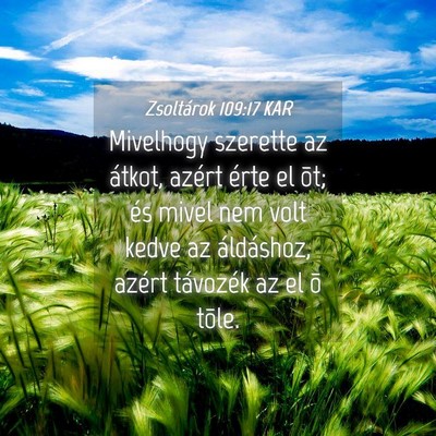Picture 04 - Zsoltárok 109:17 KAR - Mivelhogy szerette az átkot, azért érte el - Bible Verse Picture