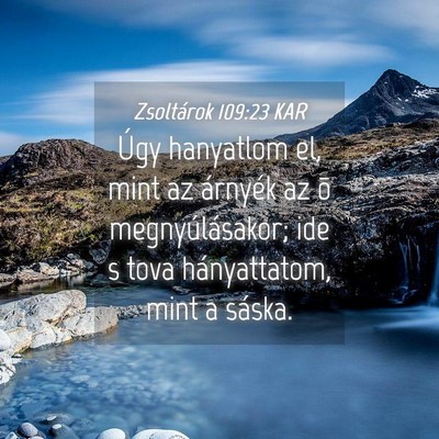 Picture 04 - Zsoltárok 109:23 KAR - Úgy hanyatlom el, mint az árnyék az õ - Bible Verse Picture
