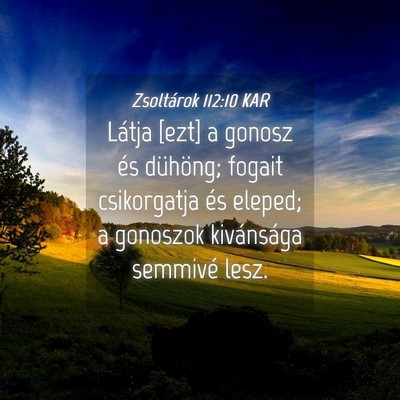 Picture 04 - Zsoltárok 112:10 KAR - Látja [ezt] a gonosz és dühöng; fogait - Bible Verse Picture