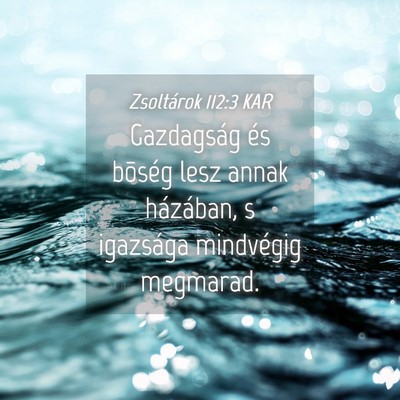 Picture 04 - Zsoltárok 112:3 KAR - Gazdagság és bõség lesz annak házában, s - Bible Verse Picture
