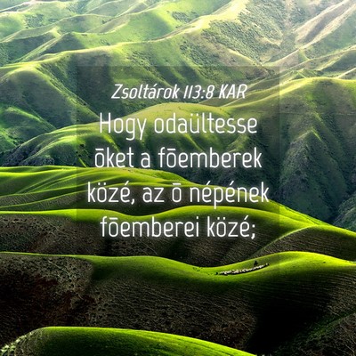 Picture 04 - Zsoltárok 113:8 KAR - Hogy odaültesse õket a fõemberek közé, az õ - Bible Verse Picture