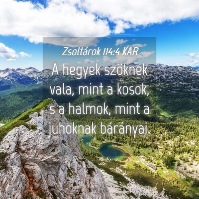 Picture 04 - Zsoltárok 114:4 KAR - A hegyek szöknek vala, mint a kosok, s a halmok, - Bible Verse Picture