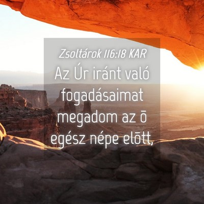 Picture 04 - Zsoltárok 116:18 KAR - Az Úr iránt való fogadásaimat megadom az õ - Bible Verse Picture