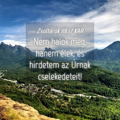 Picture 04 - Zsoltárok 118:17 KAR - Nem halok meg, hanem élek, és hirdetem az - Bible Verse Picture