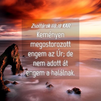 Picture 04 - Zsoltárok 118:18 KAR - Keményen megostorozott engem az Úr; de nem - Bible Verse Picture
