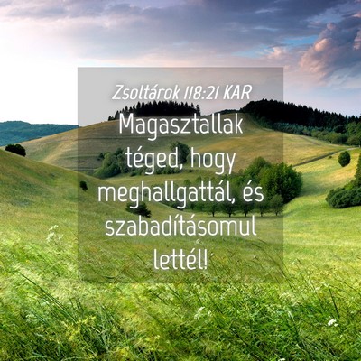 Picture 04 - Zsoltárok 118:21 KAR - Magasztallak téged, hogy meghallgattál, és - Bible Verse Picture