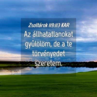Picture 04 - Zsoltárok 119:113 KAR - Az állhatatlanokat gyûlölöm, de a te - Bible Verse Picture