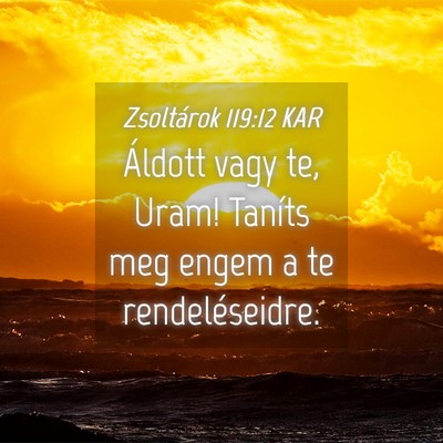Picture 04 - Zsoltárok 119:12 KAR - Áldott vagy te, Uram! Taníts meg engem a te - Bible Verse Picture