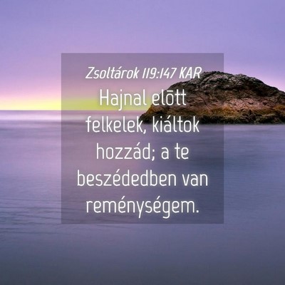 Picture 04 - Zsoltárok 119:147 KAR - Hajnal elõtt felkelek, kiáltok hozzád; a te - Bible Verse Picture
