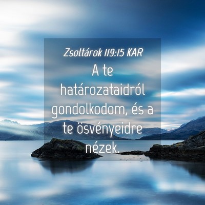 Picture 04 - Zsoltárok 119:15 KAR - A te határozataidról gondolkodom, és a te - Bible Verse Picture