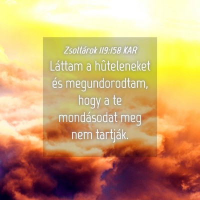 Picture 04 - Zsoltárok 119:158 KAR - Láttam a hûteleneket és megundorodtam, hogy a - Bible Verse Picture