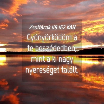 Picture 04 - Zsoltárok 119:162 KAR - Gyönyörködöm a te beszédedben, mint a ki - Bible Verse Picture