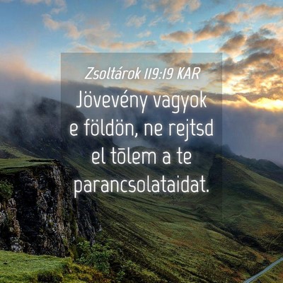 Picture 04 - Zsoltárok 119:19 KAR - Jövevény vagyok e földön, ne rejtsd el tõlem - Bible Verse Picture