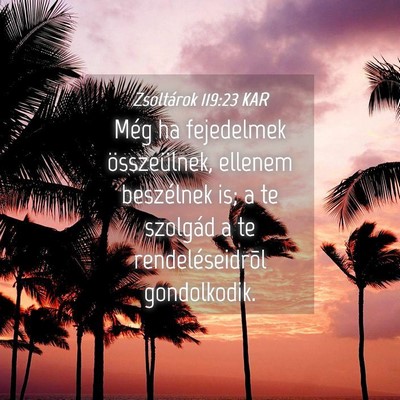 Picture 04 - Zsoltárok 119:23 KAR - Még ha fejedelmek összeülnek, ellenem - Bible Verse Picture