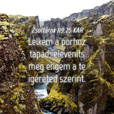 Picture 04 - Zsoltárok 119:25 KAR - Lelkem a porhoz tapad; eleveníts meg engem a te - Bible Verse Picture