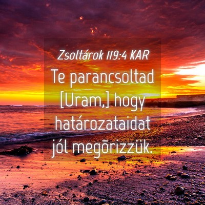 Picture 04 - Zsoltárok 119:4 KAR - Te parancsoltad [Uram,] hogy határozataidat jól - Bible Verse Picture