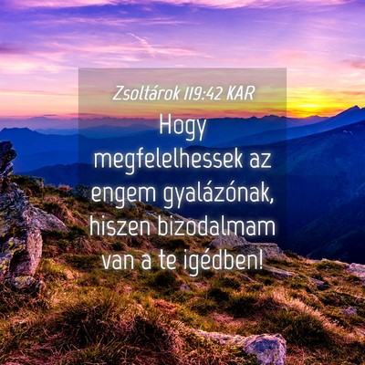 Picture 04 - Zsoltárok 119:42 KAR - Hogy megfelelhessek az engem gyalázónak, hiszen - Bible Verse Picture