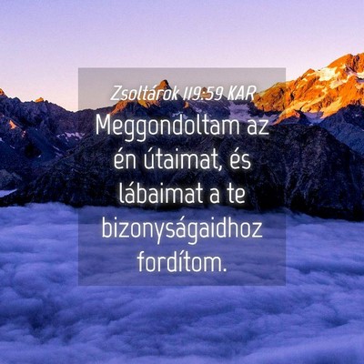 Picture 04 - Zsoltárok 119:59 KAR - Meggondoltam az én útaimat, és lábaimat a te - Bible Verse Picture