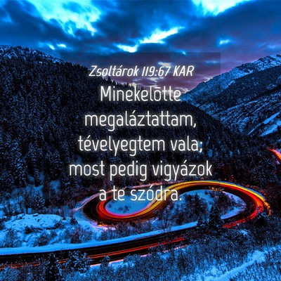 Picture 04 - Zsoltárok 119:67 KAR - Minekelõtte megaláztattam, tévelyegtem vala; - Bible Verse Picture