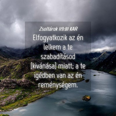Picture 04 - Zsoltárok 119:81 KAR - Elfogyatkozik az én lelkem a te szabadításod - Bible Verse Picture