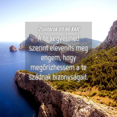 Picture 04 - Zsoltárok 119:88 KAR - A te kegyelmed szerint eleveníts meg engem, hogy - Bible Verse Picture