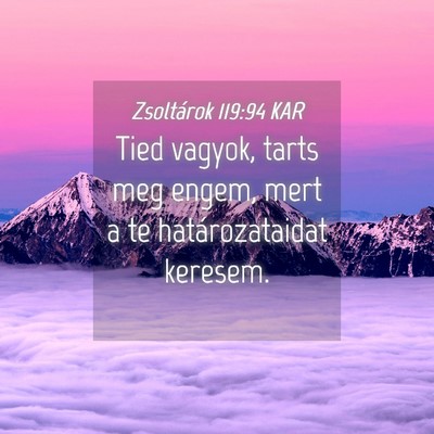 Picture 04 - Zsoltárok 119:94 KAR - Tied vagyok, tarts meg engem, mert a te - Bible Verse Picture