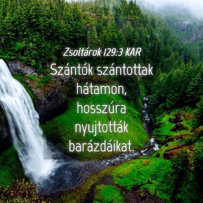 Picture 04 - Zsoltárok 129:3 KAR - Szántók szántottak hátamon, hosszúra - Bible Verse Picture