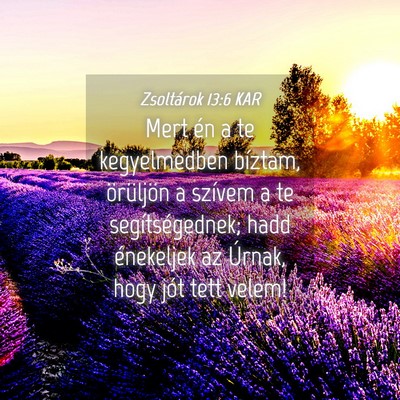 Picture 04 - Zsoltárok 13:6 KAR - Mert én a te kegyelmedben bíztam, örüljön a - Bible Verse Picture