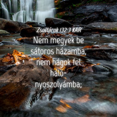 Picture 04 - Zsoltárok 132:3 KAR - Nem megyek be sátoros házamba, nem hágok fel - Bible Verse Picture