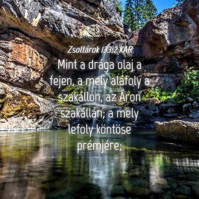 Picture 04 - Zsoltárok 133:2 KAR - Mint a drága olaj a fejen, a mely aláfoly a - Bible Verse Picture