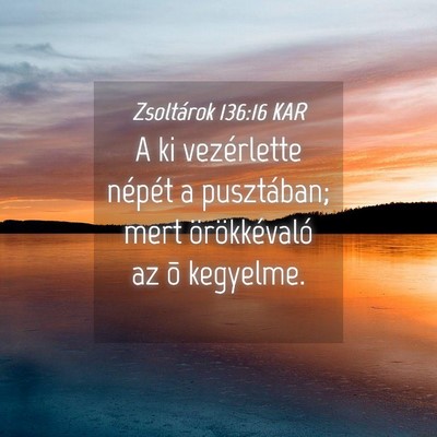 Picture 04 - Zsoltárok 136:16 KAR - A ki vezérlette népét a pusztában; mert - Bible Verse Picture