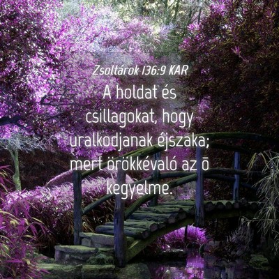Picture 04 - Zsoltárok 136:9 KAR - A holdat és csillagokat, hogy uralkodjanak - Bible Verse Picture