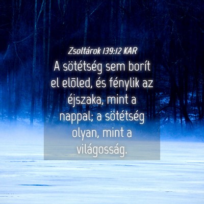 Picture 04 - Zsoltárok 139:12 KAR - A sötétség sem borít el elõled, és fénylik - Bible Verse Picture