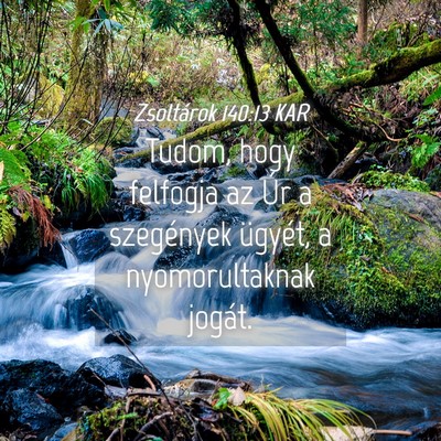 Picture 04 - Zsoltárok 140:13 KAR - Tudom, hogy felfogja az Úr a szegények ügyét, - Bible Verse Picture