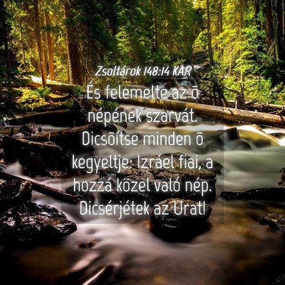 Picture 04 - Zsoltárok 148:14 KAR - És felemelte az õ népének szarvát. - Bible Verse Picture