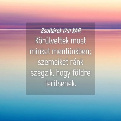 Picture 04 - Zsoltárok 17:11 KAR - Körülvettek most minket mentünkben; szemeiket - Bible Verse Picture