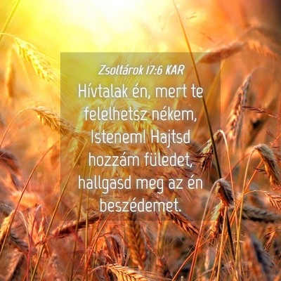 Picture 04 - Zsoltárok 17:6 KAR - Hívtalak én, mert te felelhetsz nékem, - Bible Verse Picture