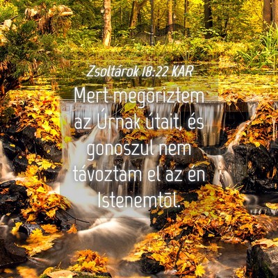 Picture 04 - Zsoltárok 18:22 KAR - Mert megõriztem az Úrnak útait, és gonoszul - Bible Verse Picture
