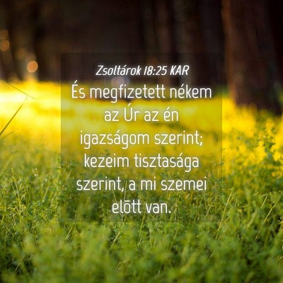 Picture 04 - Zsoltárok 18:25 KAR - És megfizetett nékem az Úr az én igazságom - Bible Verse Picture