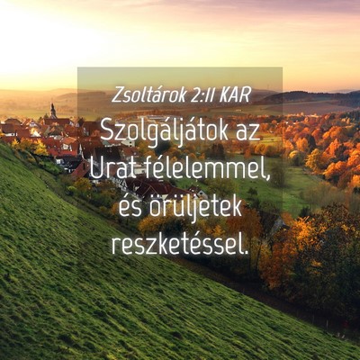 Picture 04 - Zsoltárok 2:11 KAR - Szolgáljátok az Urat félelemmel, és - Bible Verse Picture